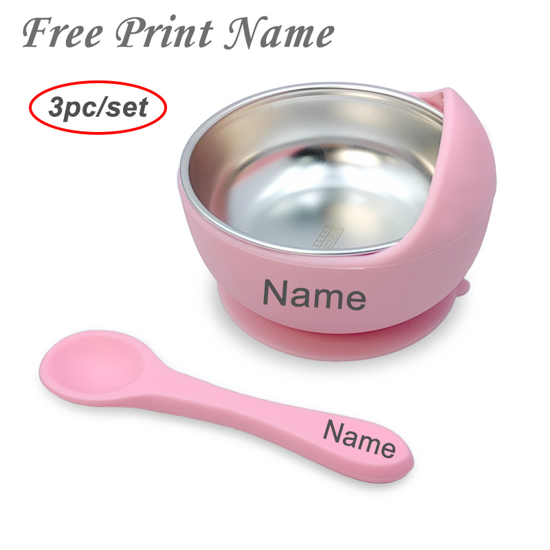 Baby Food Utensils - 3Pcs Set Baby Feeding Bowl With