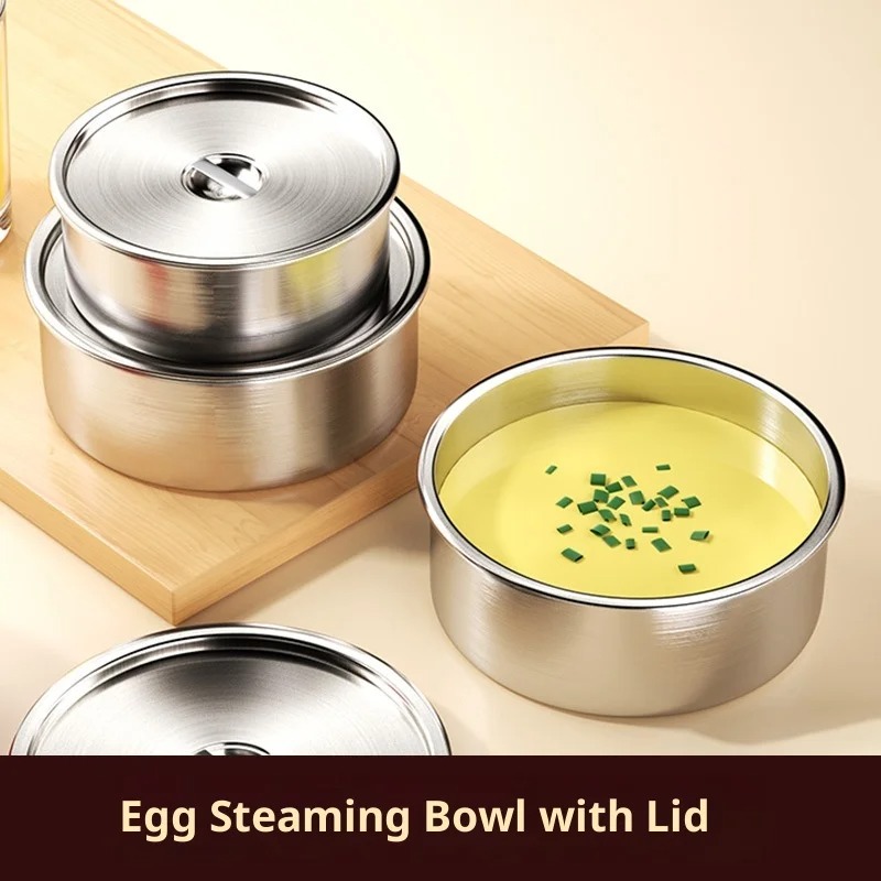 Baby Food Egg - Stainless Steel Steaming Bowl with Lid