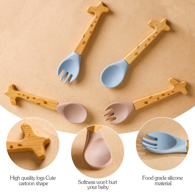 2PCS Baby Bamboo Fork Silicone - Baby Food Organic review and price
