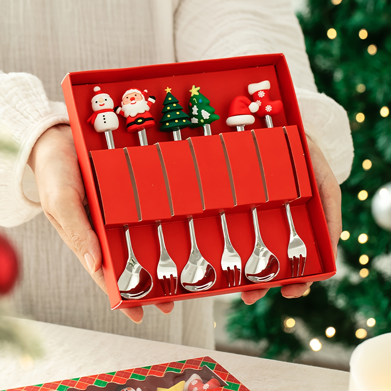 1Set Creative Christmas Fork A - Weaning Spoon Set review and price